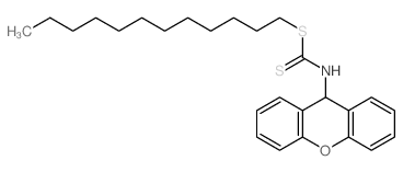 1-dodecylsulfanyl-N-(9H-xanthen-9-yl)methanethioamide structure