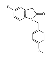 5-fluoro-1-(4-methoxy-benzyl)-1,3-dihydro-indol-2-one结构式