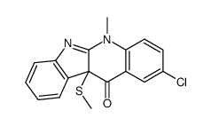 2-chloro-5-methyl-5,10b-dihydro-10b-methylthio-11H-quinindolin-11-one结构式