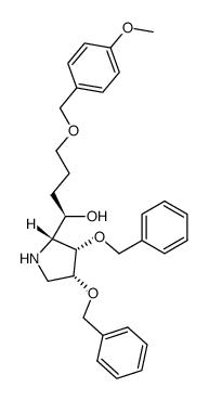 (2R,3S,4R)-2-[(1R)-1-hydroxy-4-[(4-methoxyphenyl)methoxy]butyl]-3,4-bis(phenylmethoxy)pyrrolidine结构式