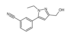 Benzonitrile, 3-[1-ethyl-3-(hydroxymethyl)-1H-pyrazol-5-yl]- (9CI) picture