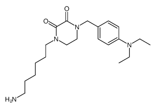 1-(6-Aminohexyl)-4-((4-(diethylamino)phenyl)methyl)-2,3-piperazinedion e structure