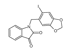 1-(2'-iodo-4',5'-methylenedioxybenzyl)-indole-2,3-dione结构式