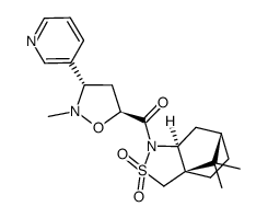 (2S)-N-[[(3S,5S)-2-methyl-3-(3-pyridyl)isoxazolidin-5-yl]carbonyl]bornane-10,2-sultam Structure