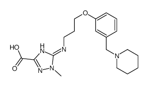 1H-1,2,4-Triazole-3-carboxylic acid, 1-methyl-5-((3-(3-(1-piperidinylm ethyl)phenoxy)propyl)amino)- Structure
