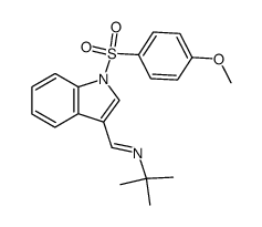 N-[[(4-methoxybenzenesulfonyl)-1H-indol-3-yl]methylene]-2-methyl-2-propanamine结构式