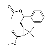 methyl (1S,3R)-3-(2-acetoxy-2-phenylethyl)-2,2-dimethylcyclopropane-1-carboxylate结构式