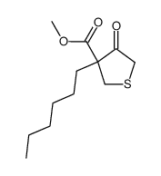 methyl 3-hexyl-4-oxotetrahydrothiophene-3-carboxylate Structure