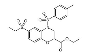 2H-1,4-Benzoxazine-2-carboxylic acid, 6-(ethylsulfonyl)-3,4-dihydro-4-[(4-methylphenyl)sulfonyl]-, ethyl ester结构式