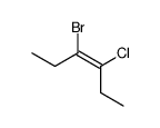 3-bromo-4-chlorohex-3-ene结构式