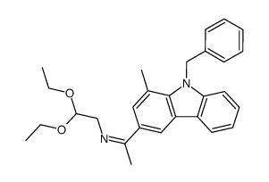 9-benzyl-3-(1-(2,2-diethoxyethylimino)ethyl)-1-methylcarbazole结构式