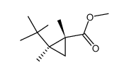 t-2-tert-Butyl-1,c-2-dimethyl-r-1-cyclopropancarbonsaeure-methylester结构式