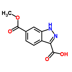 6-(甲氧羰基)-1H-吲唑-3-羧酸结构式