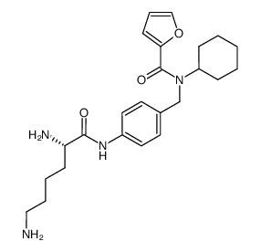 (S)-furan-2-carboxylic acid cyclohexyl-[4-(2,6-diamino-hexanoylamino)-benzyl]-amide Structure