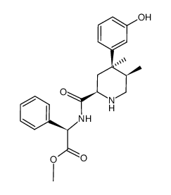 methyl 2-((2R,4R,5R)-4-(3-hydroxyphenyl)-4,5-dimethylpiperidine-2-carboxamido)-2-(R)-phenylacetate Structure