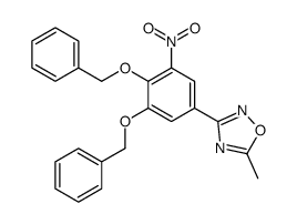 5-methyl-3-[3-nitro-4,5-bis(phenylmethoxy)phenyl]-1,2,4-oxadiazole Structure