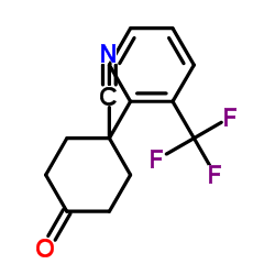 4-oxo-1-[2-(trifluoromethyl)phenyl]cyclohexane-1-carbonitrile Structure