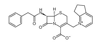 (6R,7R)-3-((6,7-dihydro-5H-cyclopenta[b]pyridin-1-ium-1-yl)methyl)-8-oxo-7-(2-phenylacetamido)-5-thia-1-azabicyclo[4.2.0]oct-2-ene-2-carboxylate结构式