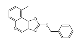 2-benzylsulfanyl-9-methyl-[1,3]oxazolo[4,5-c]quinoline结构式