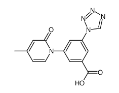 3-(4-methyl-2-oxo-2H-pyridin-1-yl)-5-tetrazol-1-yl-benzoic acid Structure