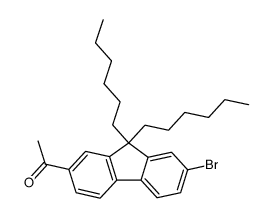 9,9-di-n-hexyl-2-acetyl-7-bromofluorene结构式