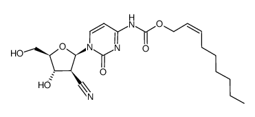 4-N-[(Z)-2-nonen-1-yloxycarbonyl]-2'-cyano-2'-deoxy-1-β-D-arabinofuranosylcytosine结构式