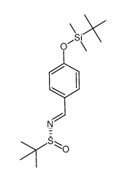 (R)-N-(4-(tert-butyldimethylsilyloxy)benzylidene)-2-methylpropane-2-sulfinamide结构式