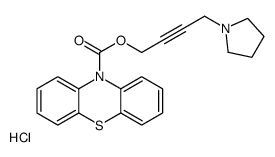 4-pyrrolidin-1-ylbut-2-ynyl phenothiazine-10-carboxylate,hydrochloride Structure