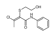 (Z)-N-phenyl-3-chloro-2-[(2-hydroxyethyl)thio]-2-butenamide结构式