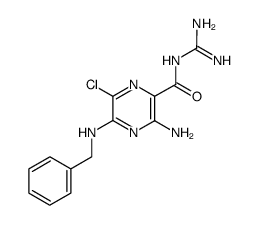 3-amino-5-benzylamino-6-chloro-pyrazine-2-carboxylic acid carbamimidoylamide结构式
