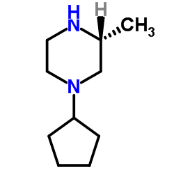 (3R)-1-Cyclopentyl-3-methylpiperazine Structure