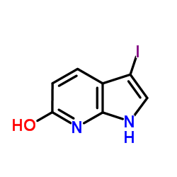 3-Iodo-1,7-dihydro-6H-pyrrolo[2,3-b]pyridin-6-one结构式