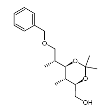 (1'R,4R,5S,6R)-4-(2'-(benzyloxy)-1'-methylethyl)-6-(hydroxymethyl)-2,2,5-trimethyl-1,3-dioxane结构式