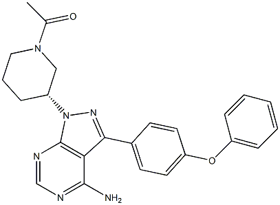 (R)-1-(3-(4-氨基-3-(4-苯氧基苯基)-1H-吡唑并[3,4-d]嘧啶-1-基)哌啶-1-基)乙烷-1-酮(依鲁替尼杂质)结构式