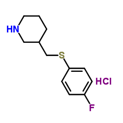 3-(4-Fluoro-phenylsulfanylmethyl)-piperidine hydrochloride Structure
