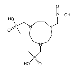 [4,7-Bis-(hydroxy-methyl-phosphinoylmethyl)-[1,4,7]triazonan-1-ylmethyl]-methyl-phosphinic acid结构式