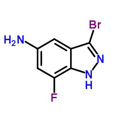 3-Bromo-7-fluoro-1H-indazol-5-amine结构式