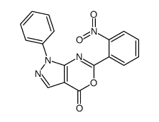 6-(2-nitrophenyl)-1-phenylpyrazolo[3,4-d][1,3]oxazin-4-one结构式