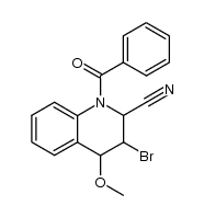 1-benzoyl-3-bromo-2-cyano-1,2,3,4-tetrahydro-4-methoxyquinoline Structure