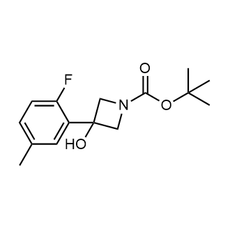 3-(2-氟-5-甲基苯基)-3-羟基氮杂环丁烷-1-羧酸叔丁酯结构式