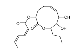 [(5E)-3,4-dihydroxy-10-oxo-2-propyl-2,3,4,7,8,9-hexahydrooxecin-9-yl] (2E,4E)-hexa-2,4-dienoate Structure
