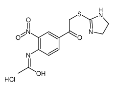 N-[4-[2-(4,5-dihydro-1H-imidazol-2-ylsulfanyl)acetyl]-2-nitrophenyl]acetamide,hydrochloride Structure