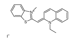 1-ethyl-2-[(3-methyl-3H-benzothiazol-2-ylidene)methyl]quinolinium iodide结构式