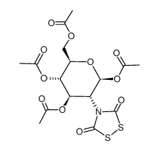 1,3,4,6-tetra-O-acetyl-2-deoxy-2(dithiasuccinoylamino)-β-D-glucopyranose结构式