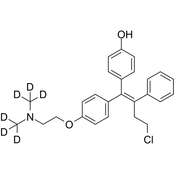 (E/Z)-4-Hydroxy Toremifene-d6 Structure