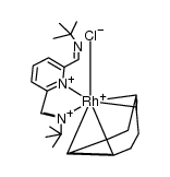 [RhCl(2,6-(C(H)=N-t-Bu)2C5H3N)(1,5-cyclooctadiene)] Structure