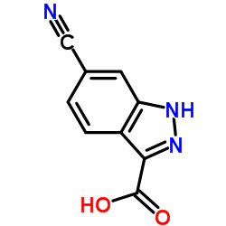 6-氰基-1H-吲唑-3-羧酸结构式