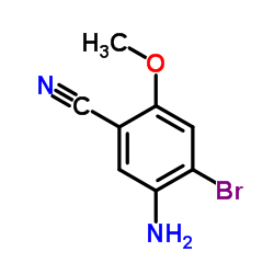 5-Amino-4-bromo-2-methoxybenzonitrile结构式