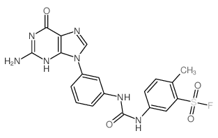 5-[[3-(2-amino-6-oxo-3H-purin-9-yl)phenyl]carbamoylamino]-2-methyl-benzenesulfonyl fluoride结构式