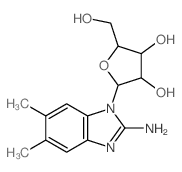 Benzimidazole,2-amino-5,6-dimethyl-1-b-D-ribofuranosyl- (8CI) structure